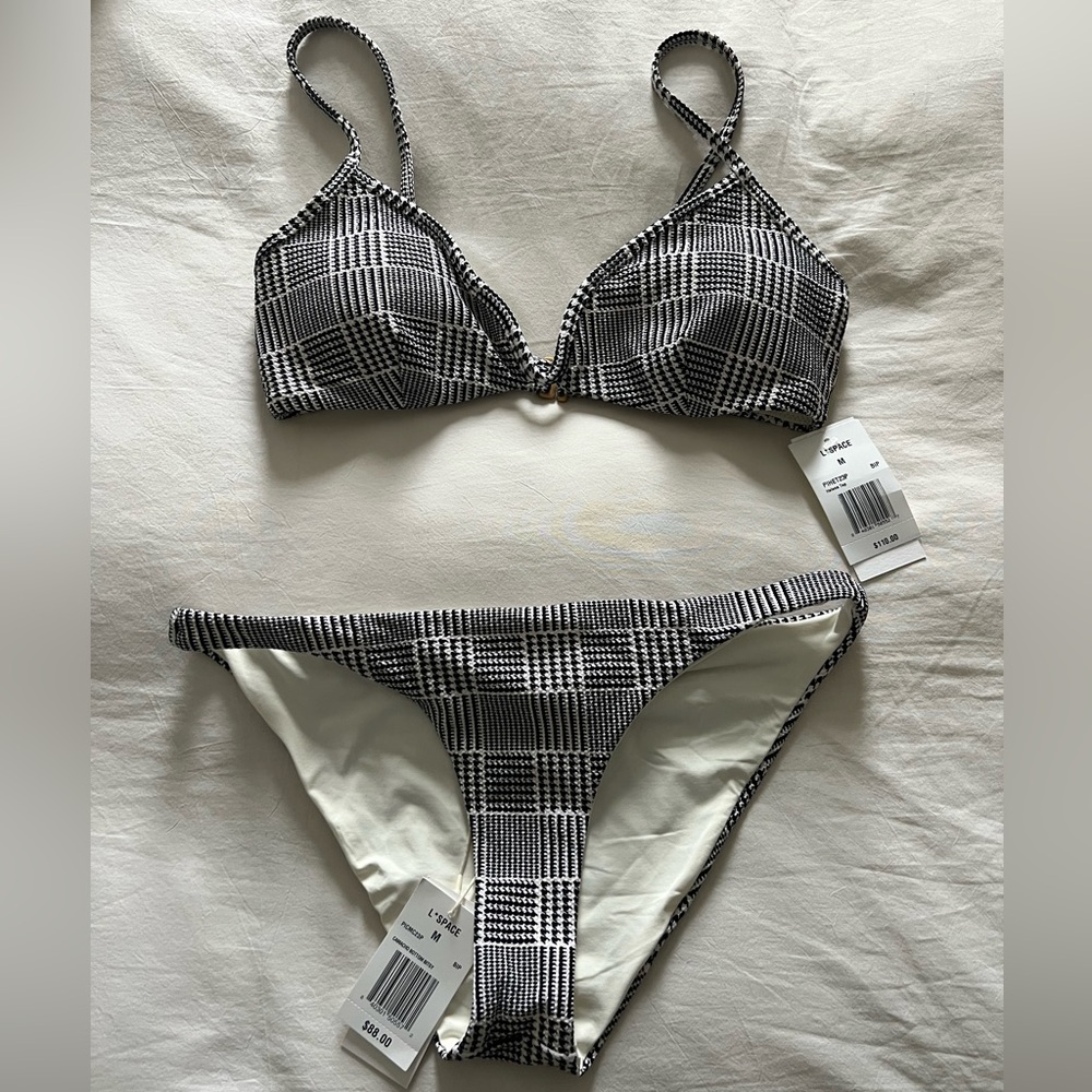 L*Space Black and White Bathing Suit